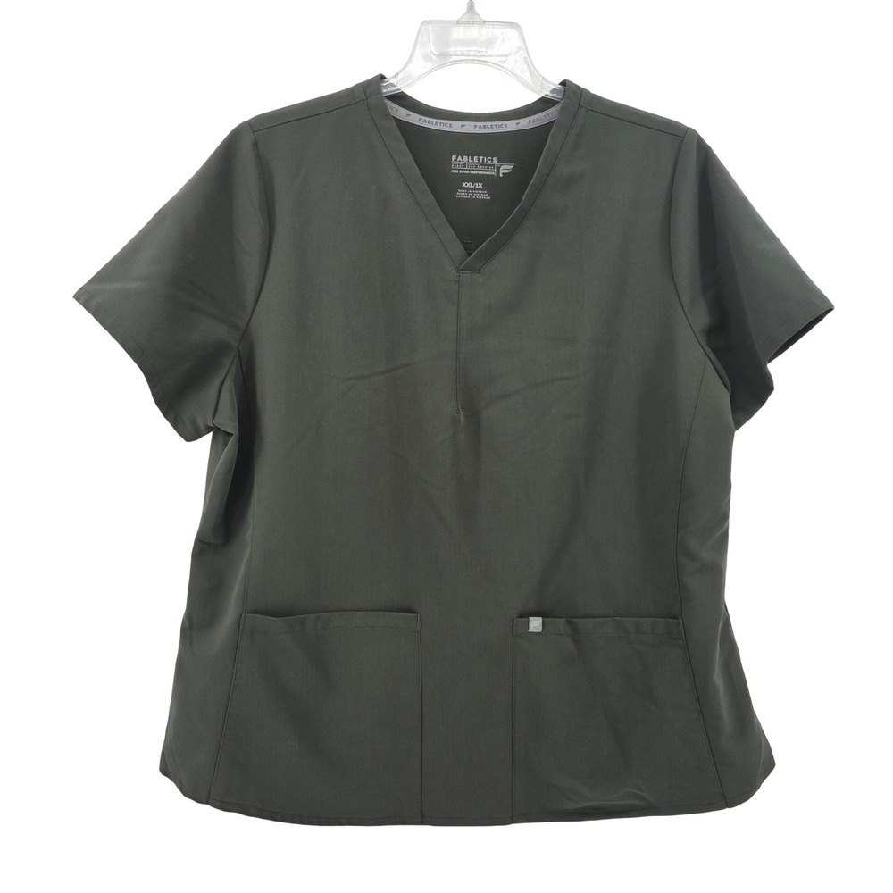 Fabletics Feel the Performance Medical Workwear Scrub Top Womnes XXL Green